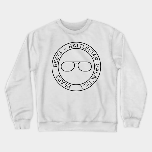 Bears Beets Battlestar Galactica Crewneck Sweatshirt by Oswaldland